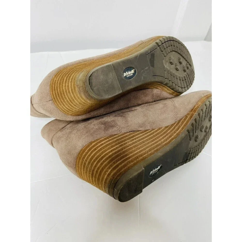 Dr. Scholl's Conquer Taupe Grey Wedge Ankle Boot Women's Sz 9.5M Be Energized